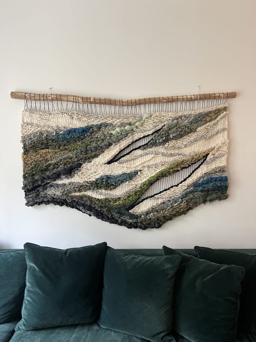 Woven Wall Tapestry "Sea Cliffs" | Wall Sculpture in Wall Hangings by KnitushkiStore