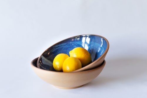 Stoneware Shallow Serving Bowls | Tableware by Tina Fossella Pottery