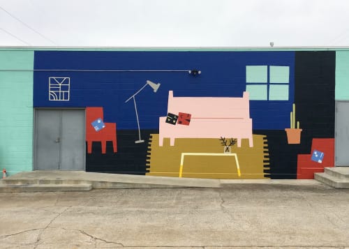 Retro Den Mural | Street Murals by SULLYSTRING | Retro Den in Tulsa