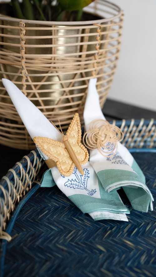 Handmade Bamboo Butterfly Napkin Ring | Holder in Tableware by Amara