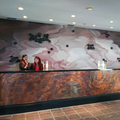 Reception Area Wall Mural | Murals by Tigerbee Arts | Omni Houston Hotel in Houston