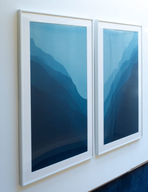 Sea Cliffs Diptych II (2 originals FRAMED in 15 x 25" frames | Photography by Christine So