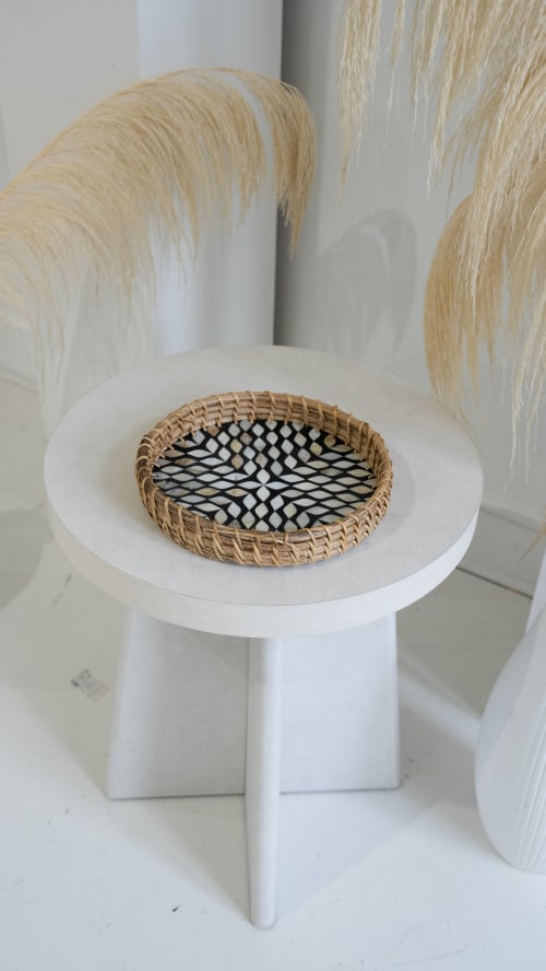 Handmade 11" Rattan Serving Tray | Serveware by Amara