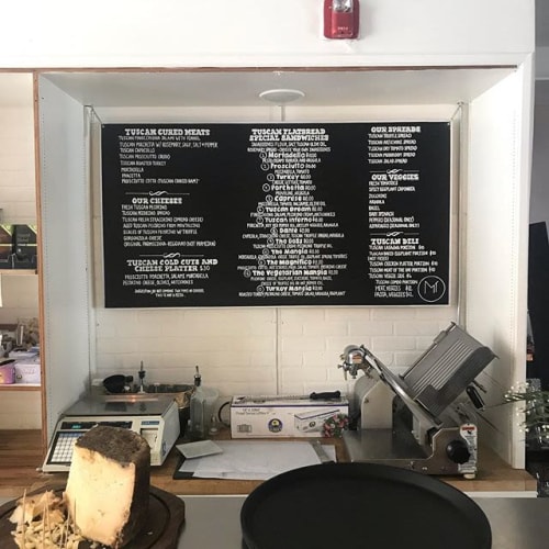 Mangia Toscano menu boards | Signage by Koval Mural by Dan Koval | Mangia Toscano in Metuchen
