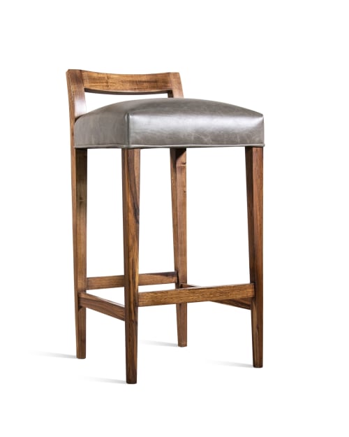 Exotic Wood Stool in Leather from Costantini, Umberto | Chairs by Costantini Design