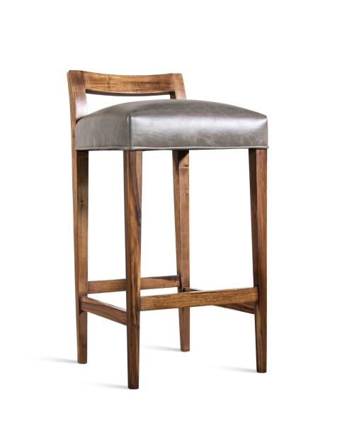 Exotic Wood Stool in Leather from Costantini, Umberto | Counter Stool in Chairs by Costantini Design