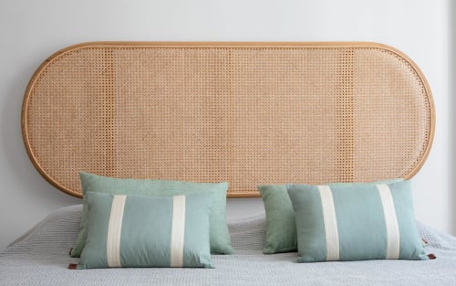 Natur Round Wood & Rattan Headboard | Beds & Accessories by LAGU
