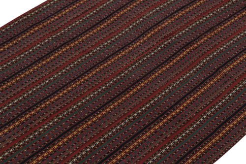 Vintage Persian Jajim Tribal Kilim in Polychromatic Stripes | Area Rug in Rugs by Rug and Kilim