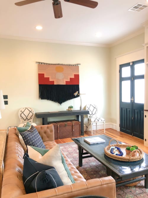 Handwoven tapestry, 100% natural fibers on cactus branch. | Wall Hangings by Estudio Zanny