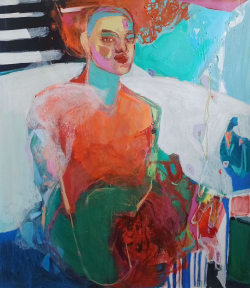 Joy (70x80cm) | Oil And Acrylic Painting in Paintings by Magdalena Morey