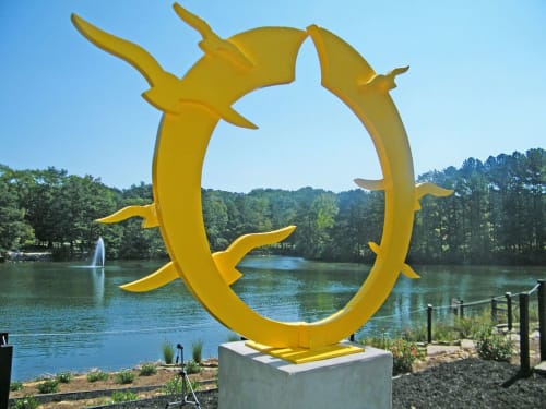 Sunset | Public Sculptures by Gus Lina Art | Sims Lake Park in Suwanee