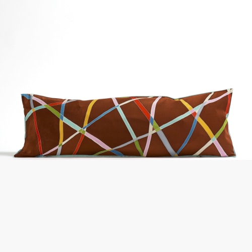"Sam" hand-painted 100% silk cushion cover | Pillows by Natalia Lumbreras