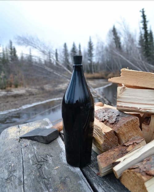 Black Bottle with stopper | Tableware by GoodBeast