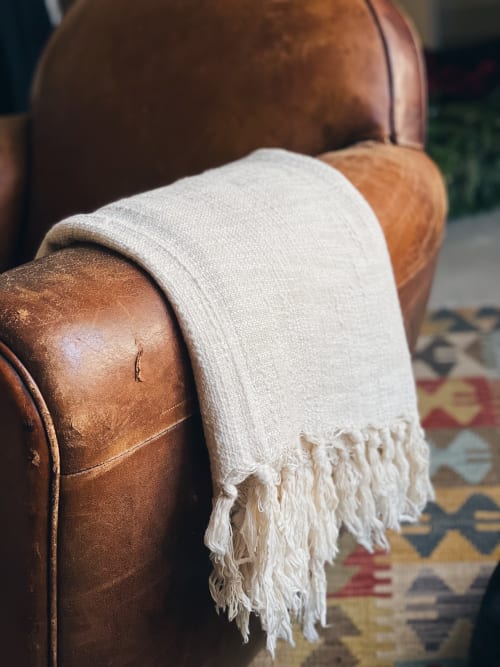 HAND LOOMED NATURAL COTTON THROW | Linens & Bedding by HOME | HOME. in Santa Monica