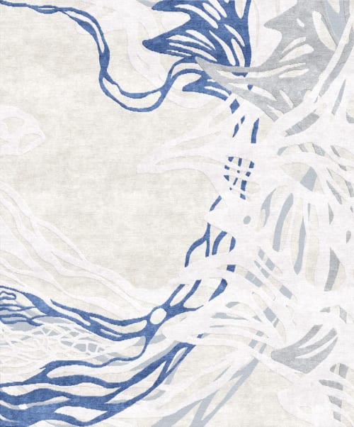 Rug Midsummer Modern Abstract Natural Wool Silk | Area Rug in Rugs by Atelier Tapis Rouge