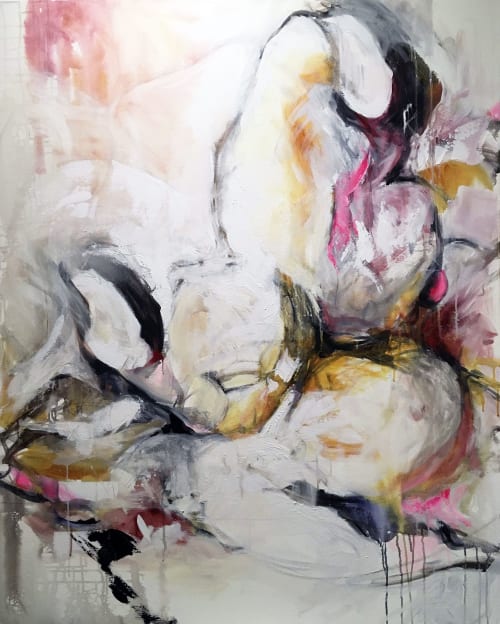 SOLD: Original Fine Art, Tickle Me Pink, 60x48 | Oil And Acrylic Painting in Paintings by Jeanette Jarville, BFA Emily Carr University of Art