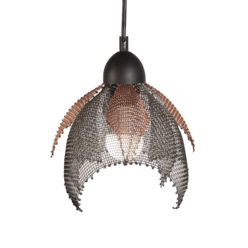 "Floral" Steel and Copper Wire Mesh 9" - Extra Small | Pendants by Anne Lindsay