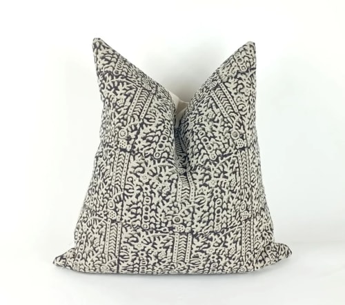 Block printed cushion, block printed pillow, | Pillows by Willow & Moon Home