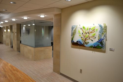 Reaching for the Sky | Wall Hangings by Bonnie Rubinstein Glass Studio | Hennepin County Medical Center: Orange Building in Minneapolis