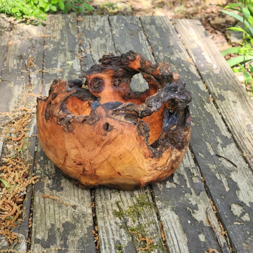 Cherry Burl Open Turning | Decorative Bowl in Decorative Objects by Marks Artisan Woodcrafts