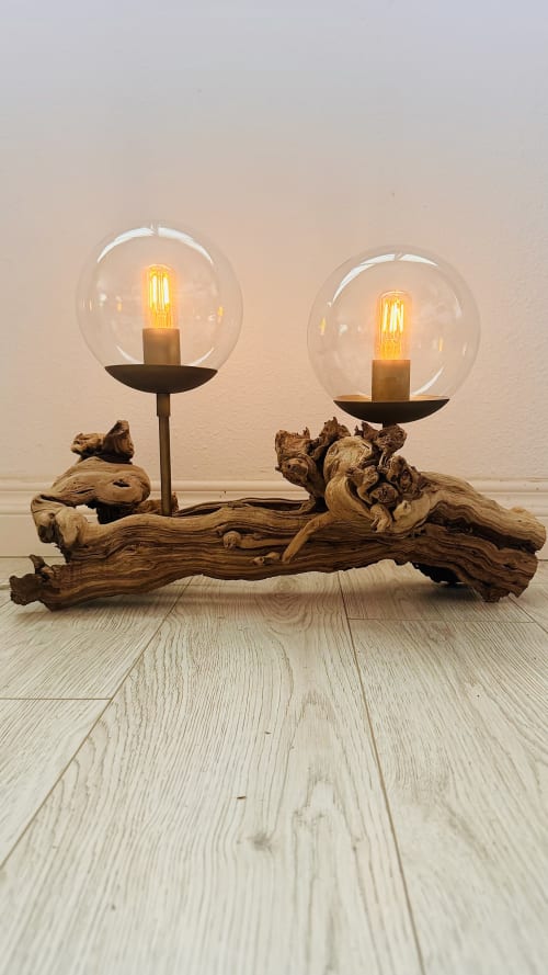 Beautiful handcrafted Driftwood table light | Lamps by Sand+Suede