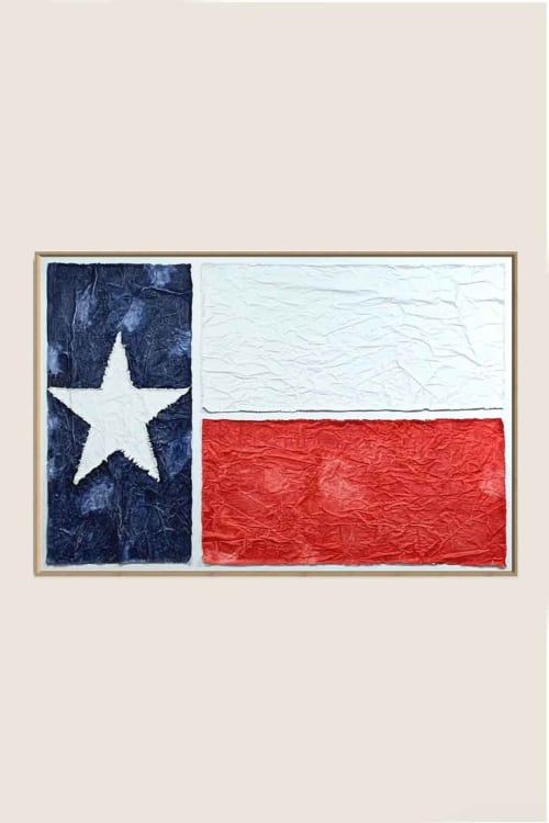 Flags TX F4060 C | Mixed Media in Paintings by Michael Denny Art, LLC
