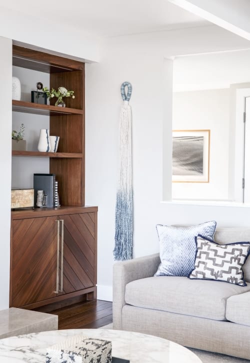 Indigo Cotton Tassel | Macrame Wall Hanging in Wall Hangings by Liz Robb | Private Residence, Tiburon, CA in Tiburon