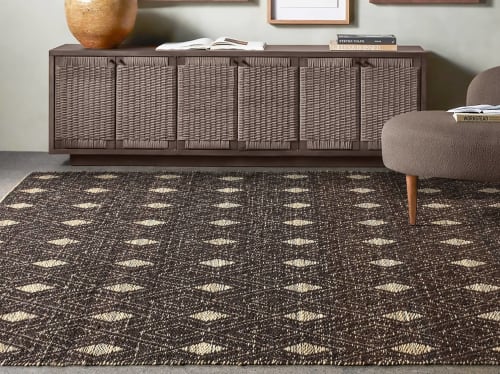 Jacqard Woven handmade jute rug - 160x230 cm- Brown/Ivory | Area Rug in Rugs by Selligram