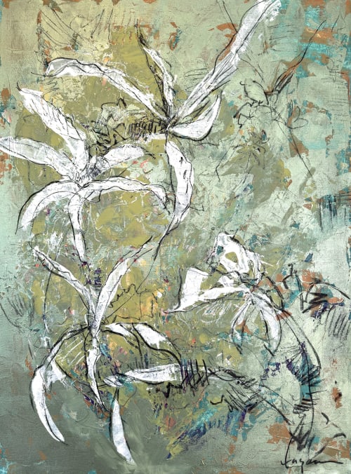 Botanical Essence: Orchid V | Oil And Acrylic Painting in Paintings by Dorothy Fagan Fine Arts