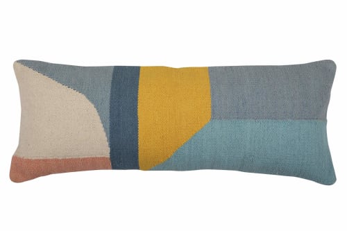 Handmade Geo Shapes Lumbar Pillow, Multi | Pillows by Casa Amarosa