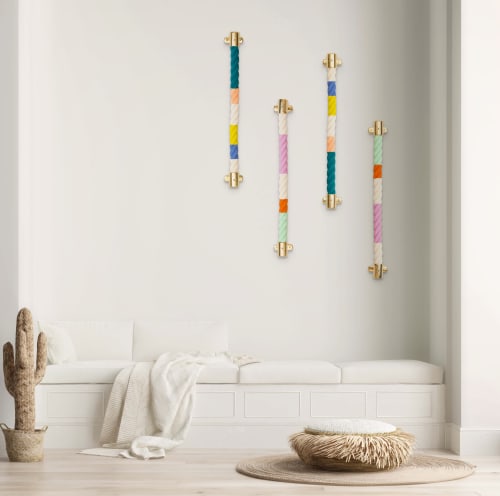 Vertical Painted Rope | Wall Sculpture in Wall Hangings by Cassandra Smith