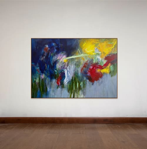 Rhapsody Blue XIII | Oil And Acrylic Painting in Paintings by Elisa Gomez Art