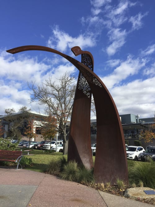 The Meeting of Two Rivers | Public Sculptures by Jen Mallinson | Littleton Gardens in Bega
