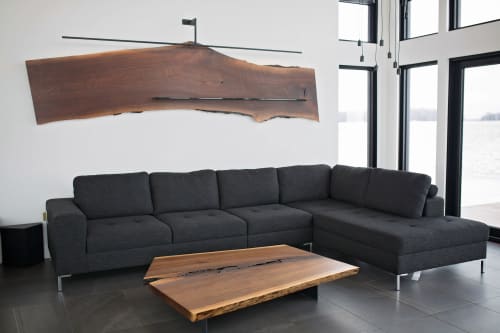 Grandiose Wall Ornament and Walnut Coffee One-of-Kind Table | Furniture by AMBROZIA | Lapalme Residence in Montreal