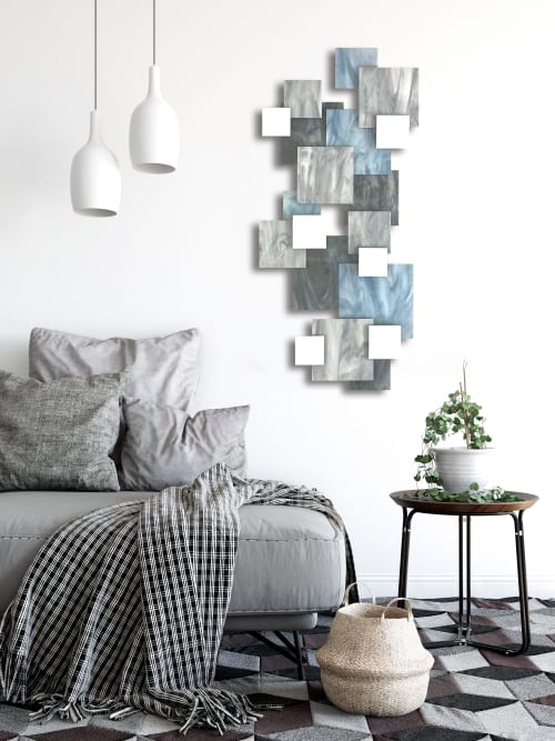 "Glacial" TTS Glass and Metal Wall Art Sculpture | Wall Sculpture in Wall Hangings by Karo Studios