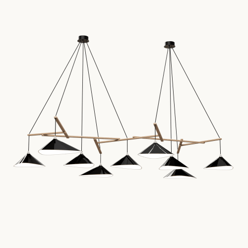 Emily Group of Nine Pendant Light – Black High Gloss | Pendants by MOSS Objects