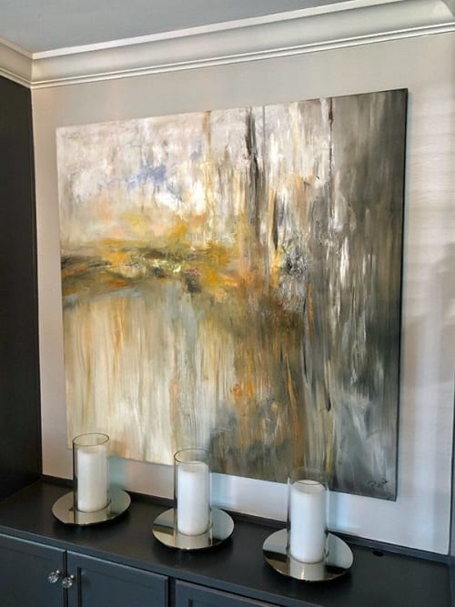 Evening at the Glen Oil Contemporary Abstract | Paintings by Strokes by Red - Red (Linda Harrison)