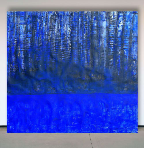 Blue Abstraction | 40x44 | Ultramarine Large Abstract Canvas | Oil And Acrylic Painting in Paintings by Jacob von Sternberg Large Abstracts
