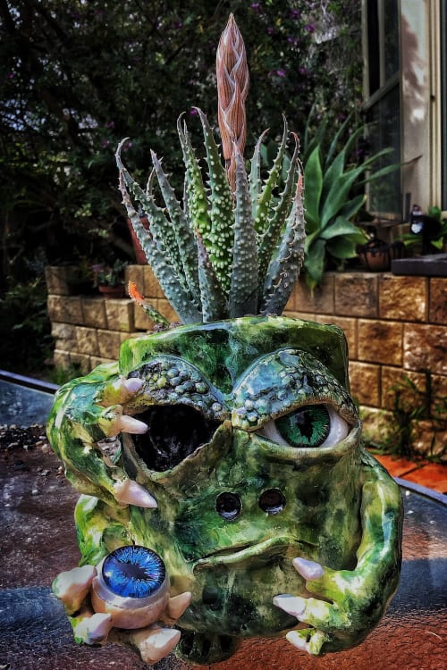Monster Pot - That’s not the right eye | Vases & Vessels by Bonsai and Bits | Private Residence - Croydon, VIC in Croydon