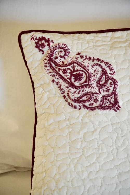 Paisley Motif Cushion Cover | Pillows by Jaipur Bloc House