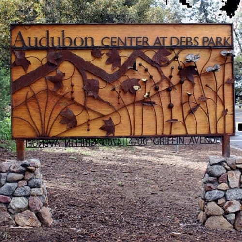 Metal on Wood SIgnage | Signage by James Naish | Audubon Center at Debs Park in Los Angeles
