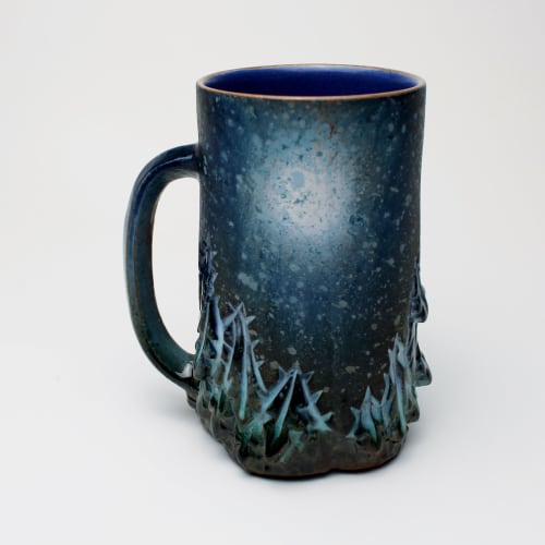 Black and Blue Full Moon Mug | Cups by Dow Redcorn Ceramics