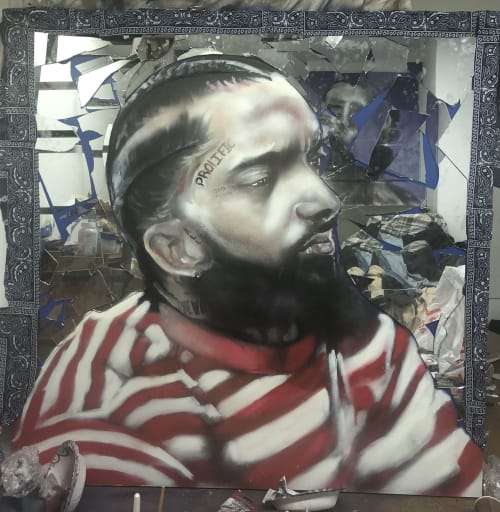 Double Up “R.I.P  Nipsey Hussle” | Art & Wall Decor by Carl J Gabriel | Brooklyn in Brooklyn