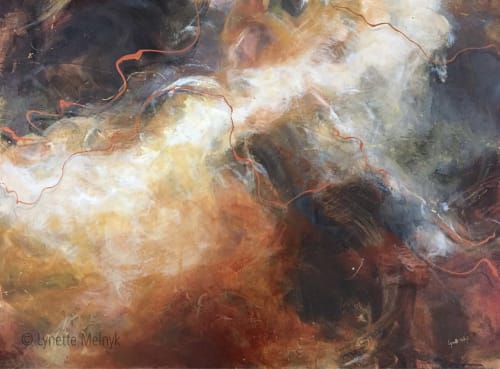 Things I Could Tell You - rich neutral colors abstract art | Paintings by Lynette Melnyk