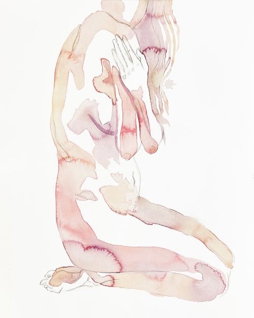 Nude No. 69 : Original Watercolor Painting | Paintings by Elizabeth Becker
