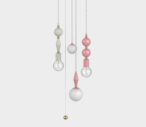 2nd Gen - Set of 4 Jewels and Beads Pendant lamps with Pull | Pendants by Adir Yakobi