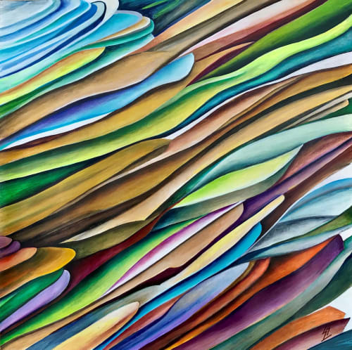 'Cliffs-1' | Oil And Acrylic Painting in Paintings by Sangeeta Sagar