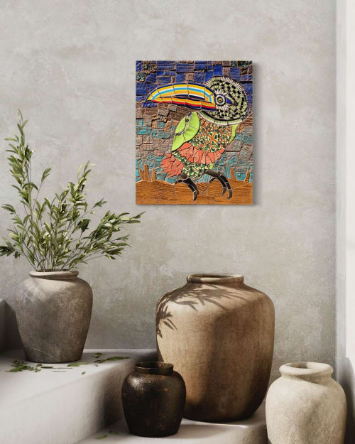 Funky Toucan | Wall Sculpture in Wall Hangings by Gila Mosaics Studio