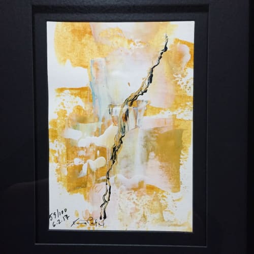 Yellow Abstract Painting | Paintings by Rina Patel