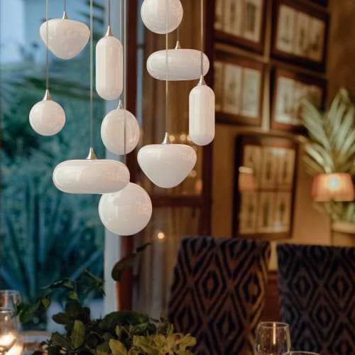 Opalina — 11‑Pendant Sculptural Glass Chandelier | | Pendants by Galilee Lighting